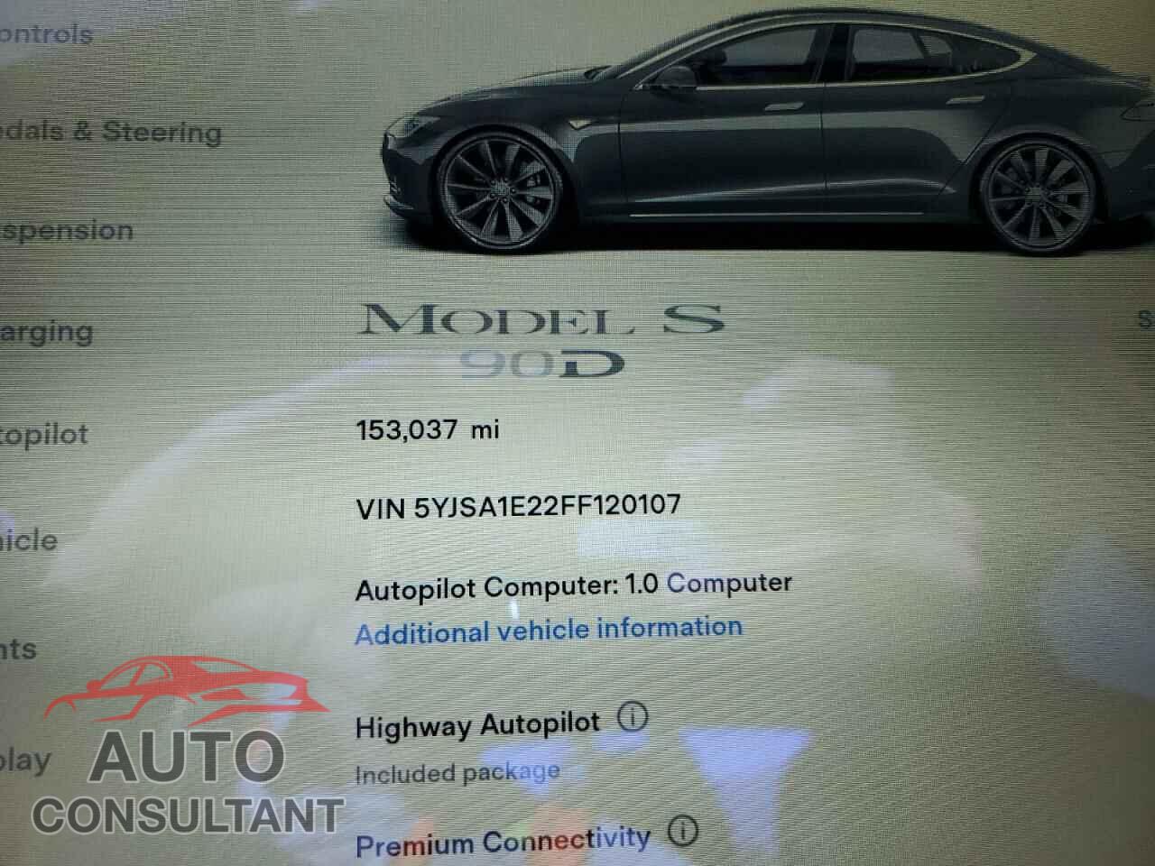 TESLA MODEL S 2015 - 5YJSA1E22FF120107