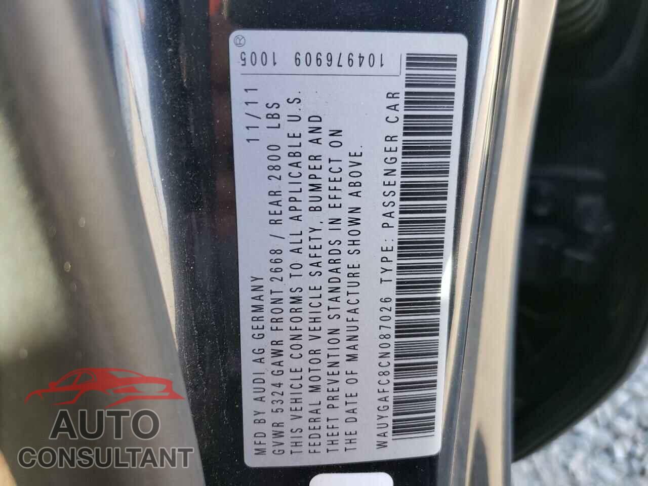 AUDI A7 2012 - WAUYGAFC8CN087026