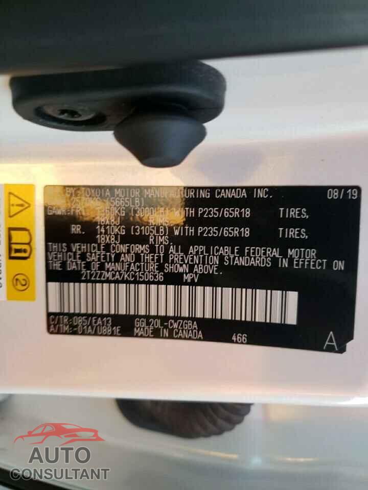 LEXUS RX350 2019 - 2T2ZZMCA7KC150636
