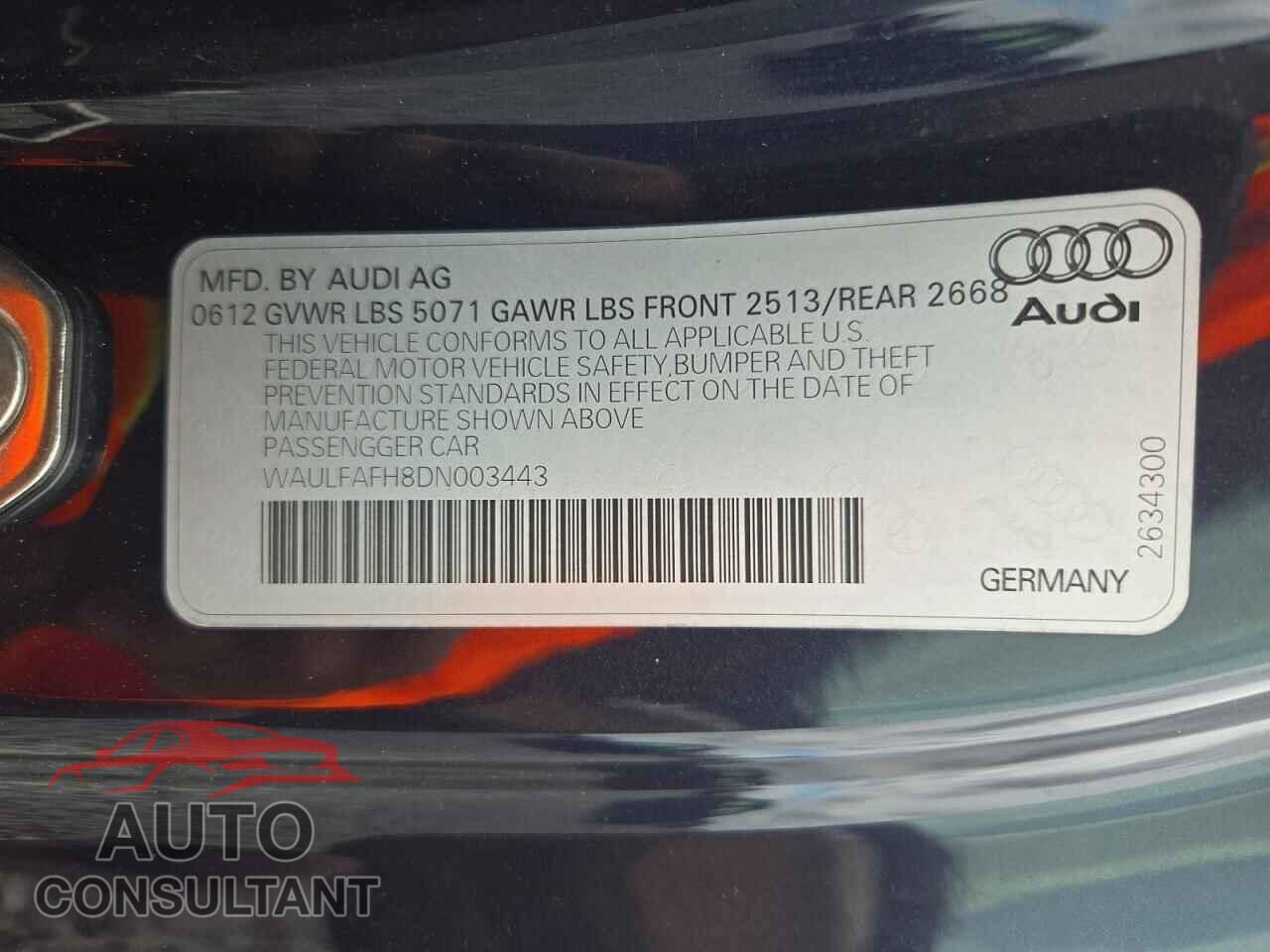 AUDI A5 2013 - WAULFAFH8DN003443