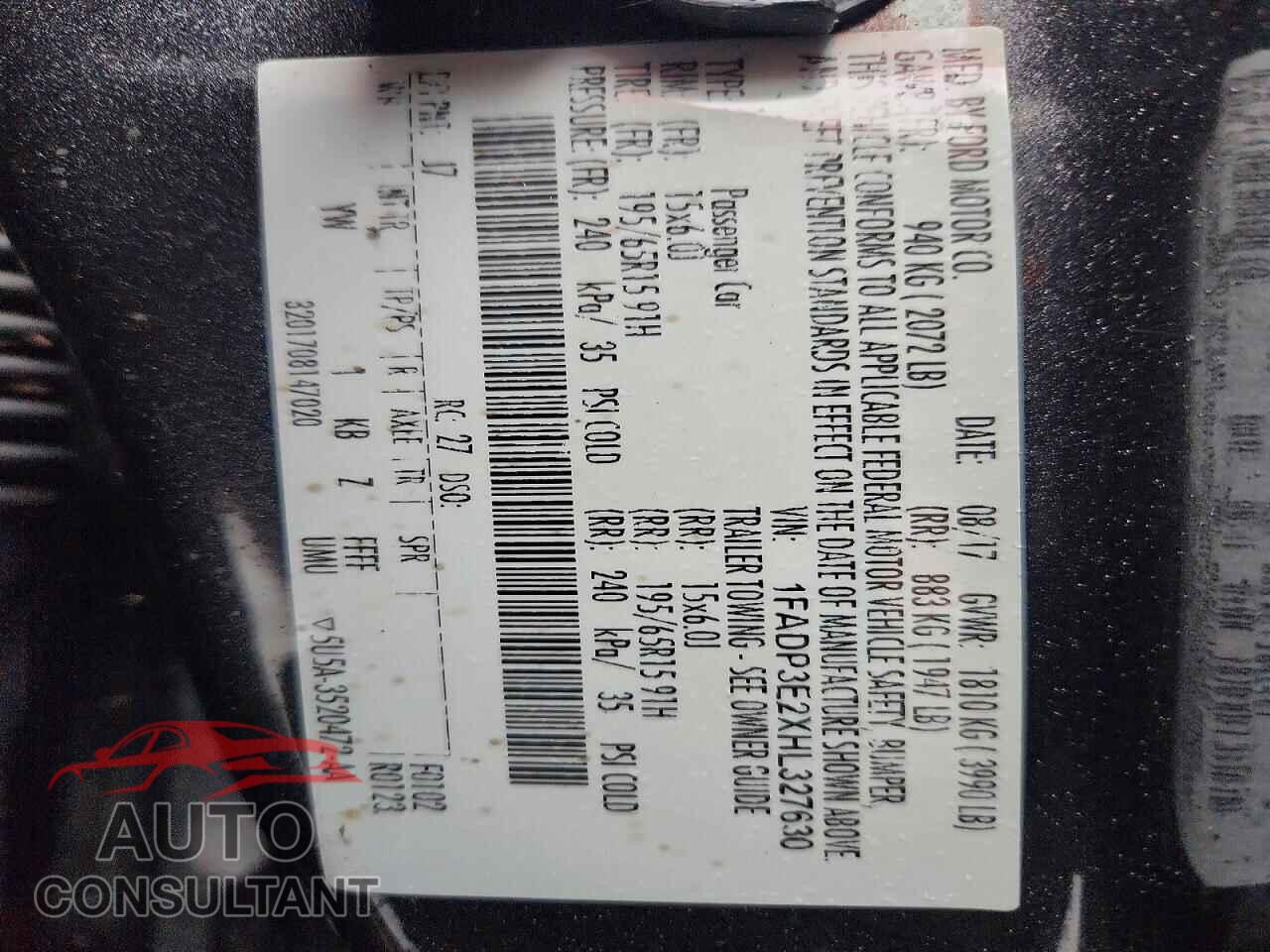 FORD FOCUS 2017 - 1FADP3E2XHL327630