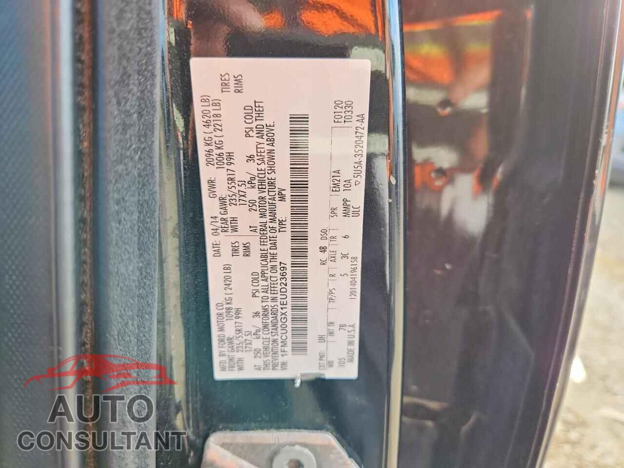 FORD ESCAPE 2014 - 1FMCU0GX1EUD23697