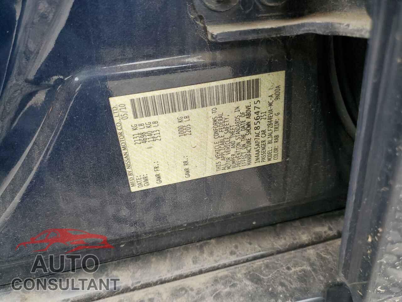 NISSAN MAXIMA 2010 - 1N4AA5AP7AC856475