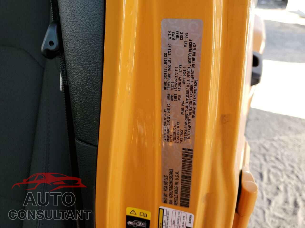 JEEP GLADIATOR 2021 - 1C6HJTAGXML562948
