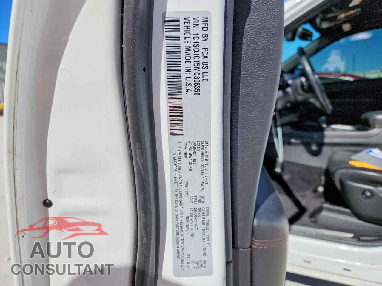 DODGE DURANGO 2021 - 1C4SDJCT5MC806350
