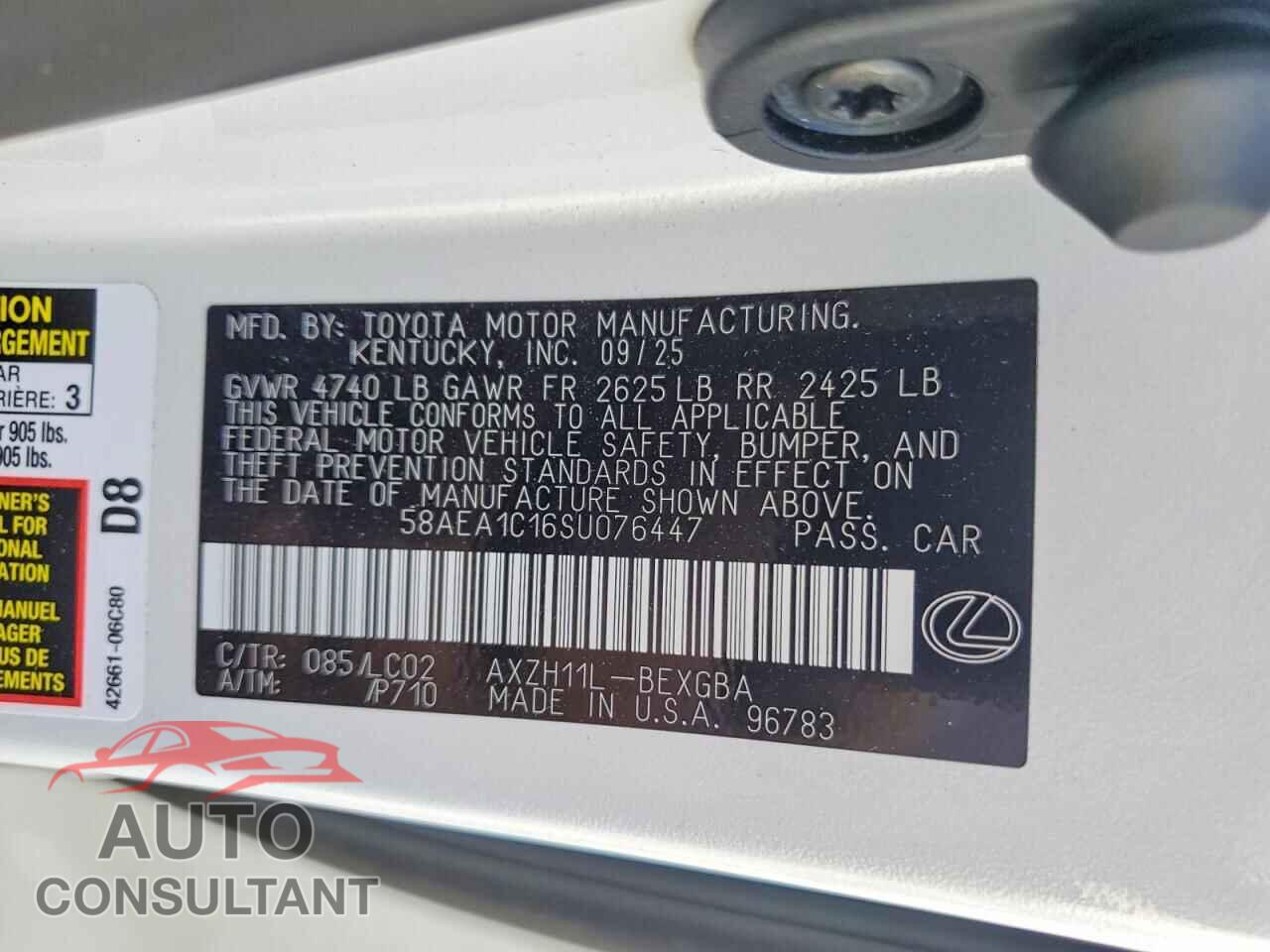 LEXUS ES300 2025 - 58AEA1C16SU076447
