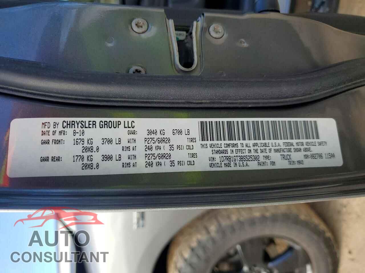 DODGE RAM 1500 2011 - 1D7RB1GT3BS525302