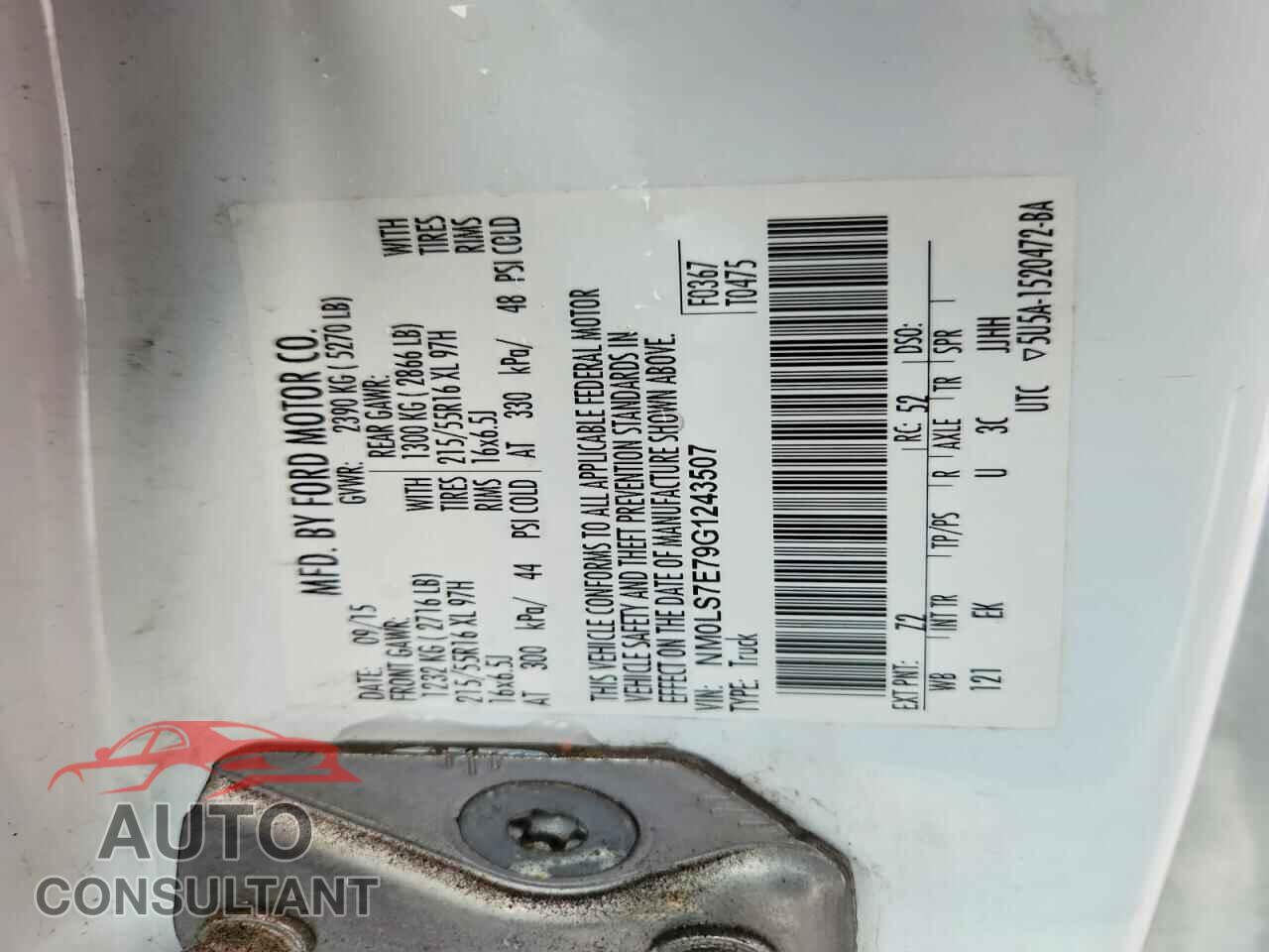 FORD TRANSIT 2016 - NM0LS7E79G1243507