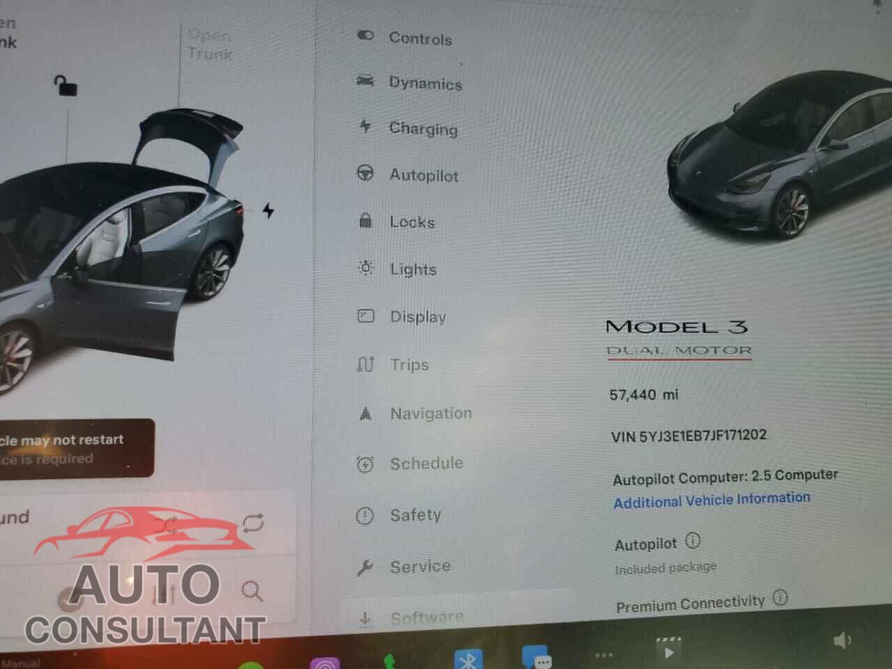 TESLA MODEL 3 2018 - 5YJ3E1EB7JF171202