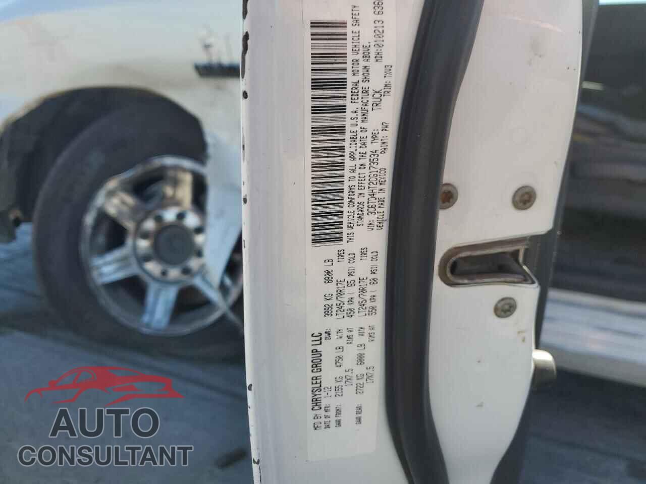 DODGE RAM 2500 2012 - 3C6TD4HT2CG173534