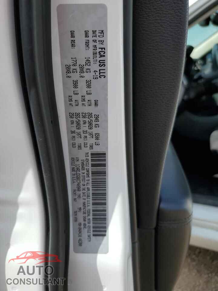 DODGE DURANGO 2019 - 1C4RDJDG6KC740940