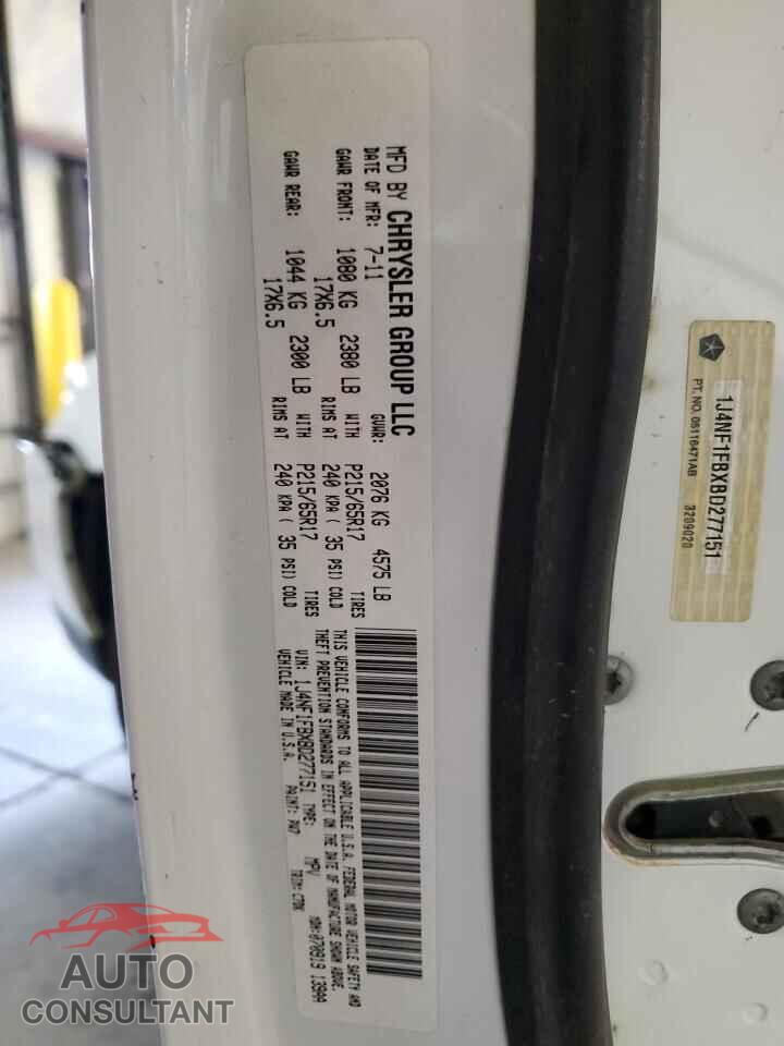 JEEP COMPASS 2011 - 1J4NF1FBXBD277151