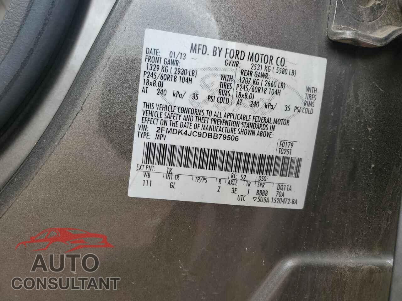 FORD EDGE 2013 - 2FMDK4JC9DBB79506