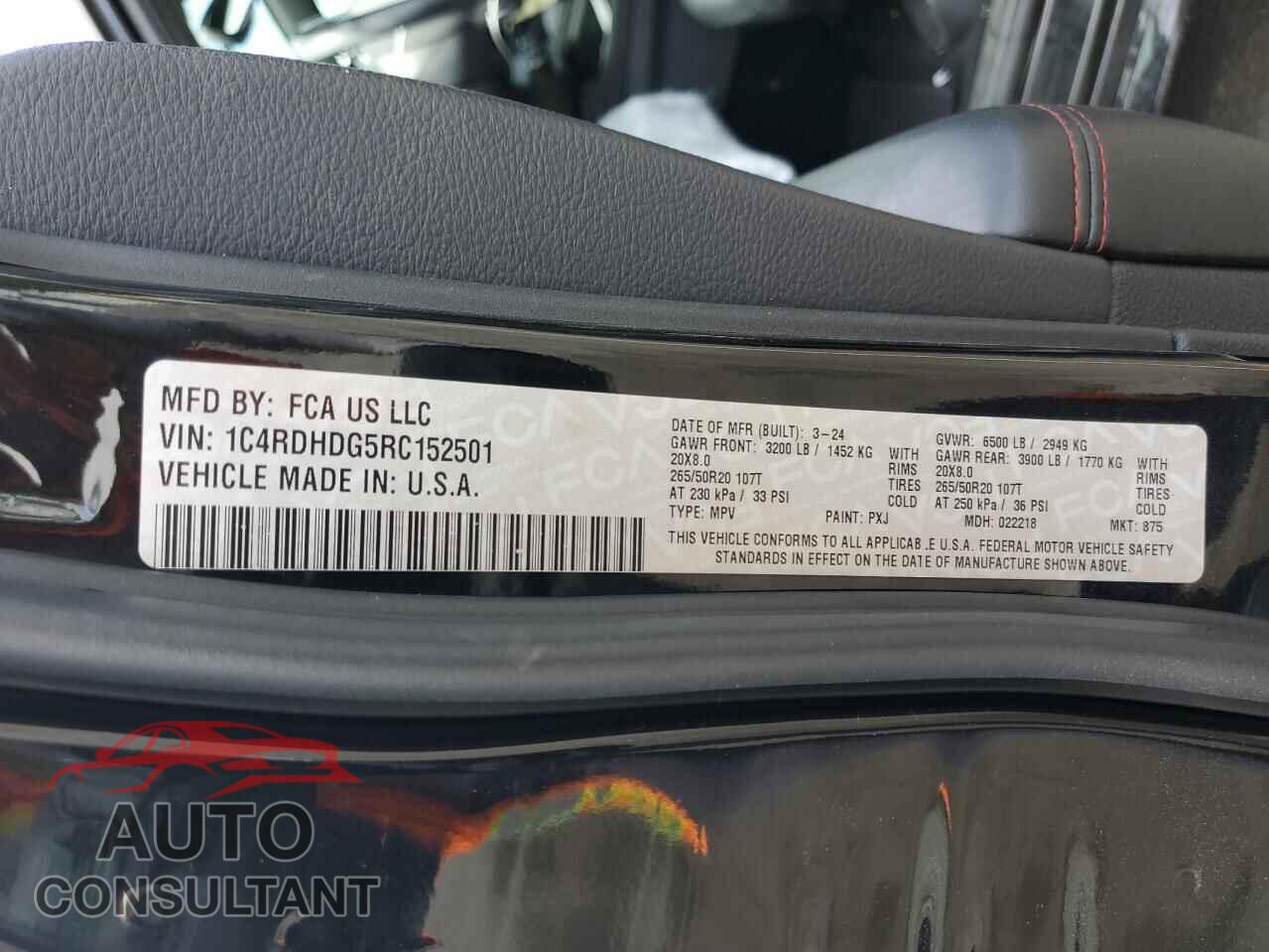 DODGE DURANGO 2024 - 1C4RDHDG5RC152501