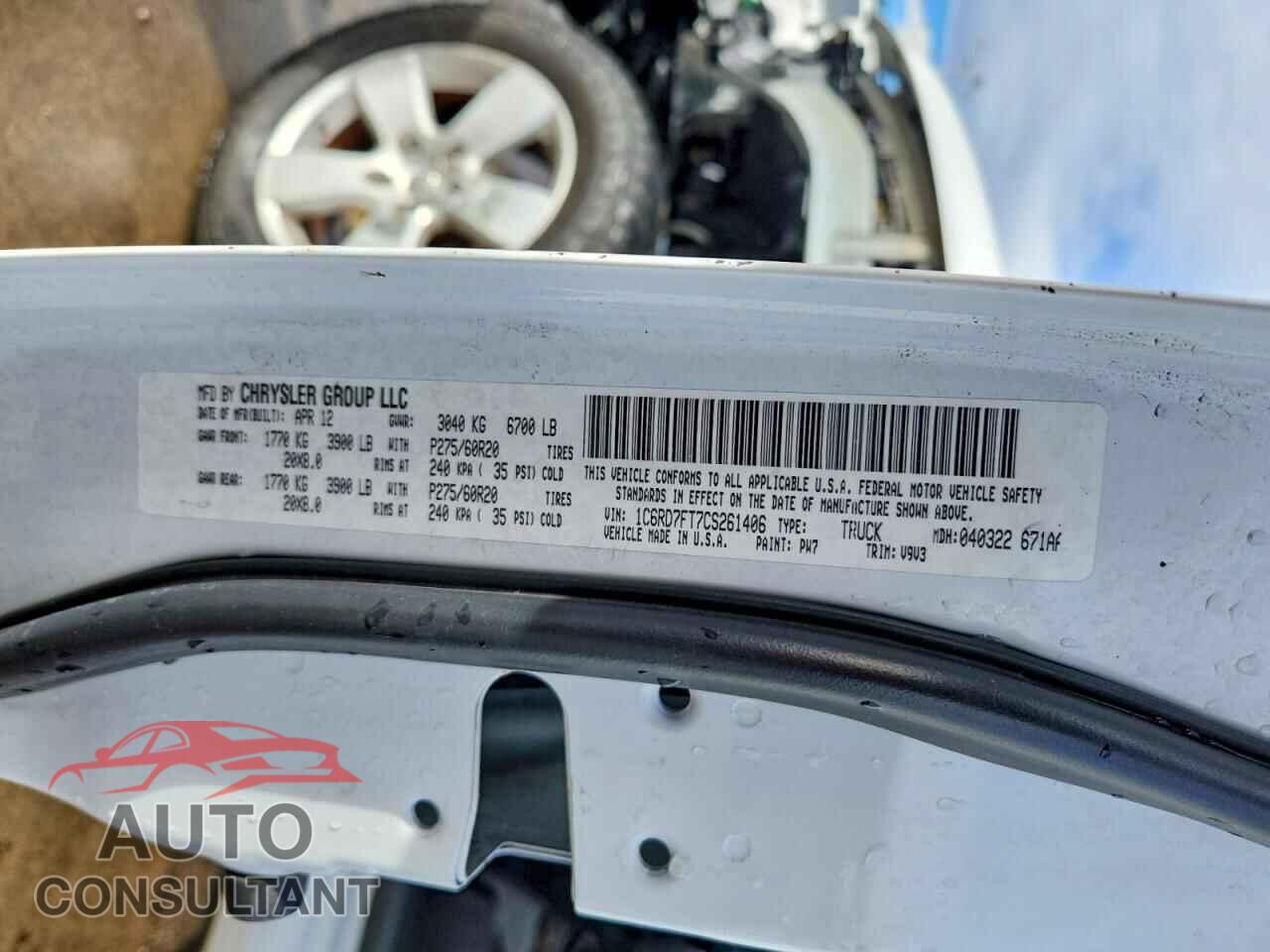 DODGE RAM 1500 2012 - 1C6RD7FT7CS261406