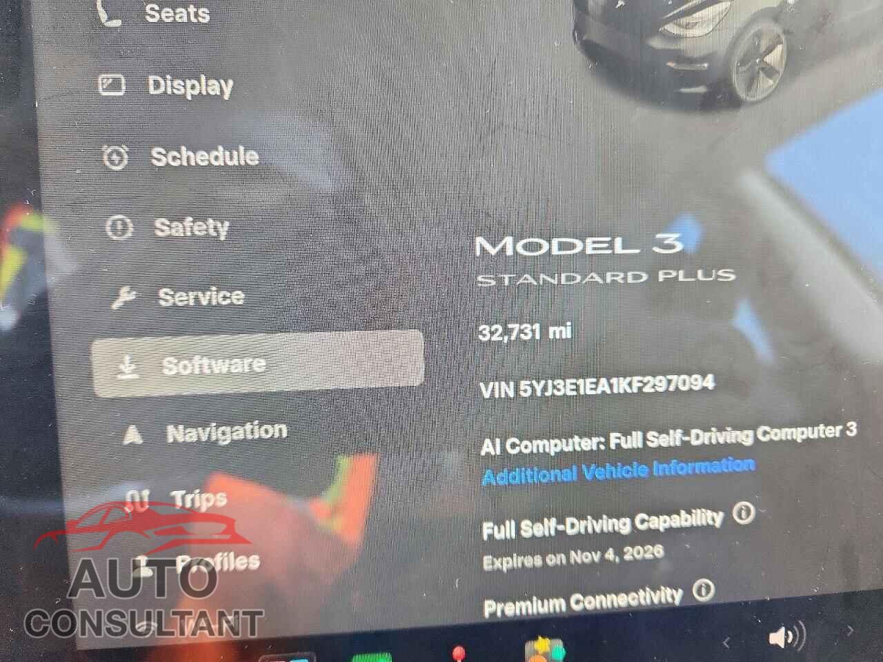TESLA MODEL 3 2019 - 5YJ3E1EA1KF297094