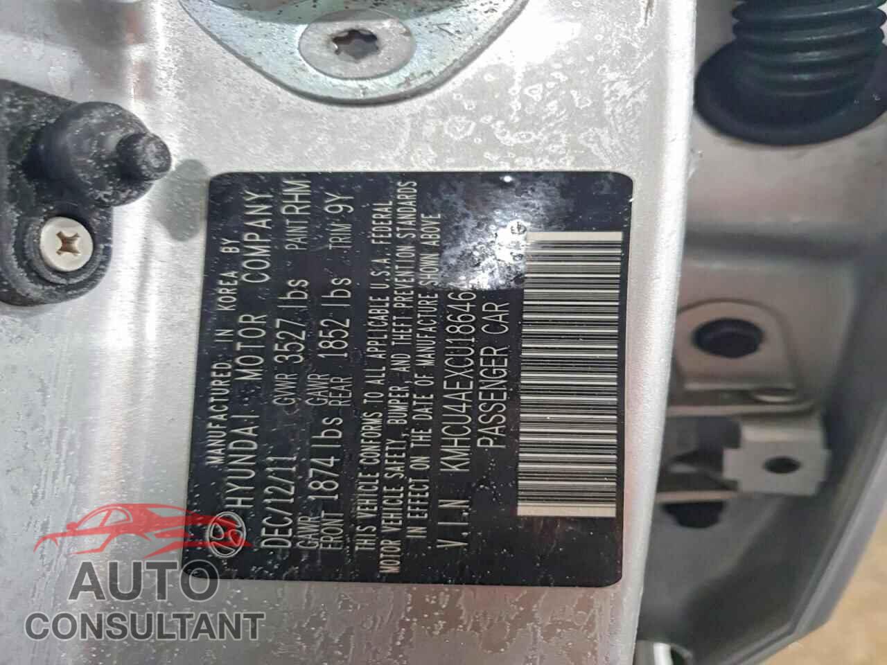 HYUNDAI ACCENT 2012 - KMHCU4AEXCU186464