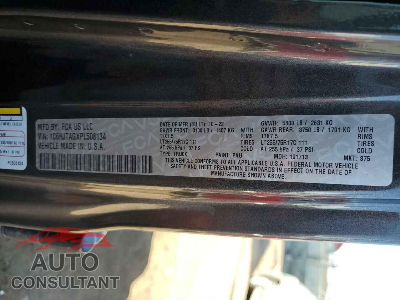JEEP GLADIATOR 2023 - 1C6HJTAGXPL508134