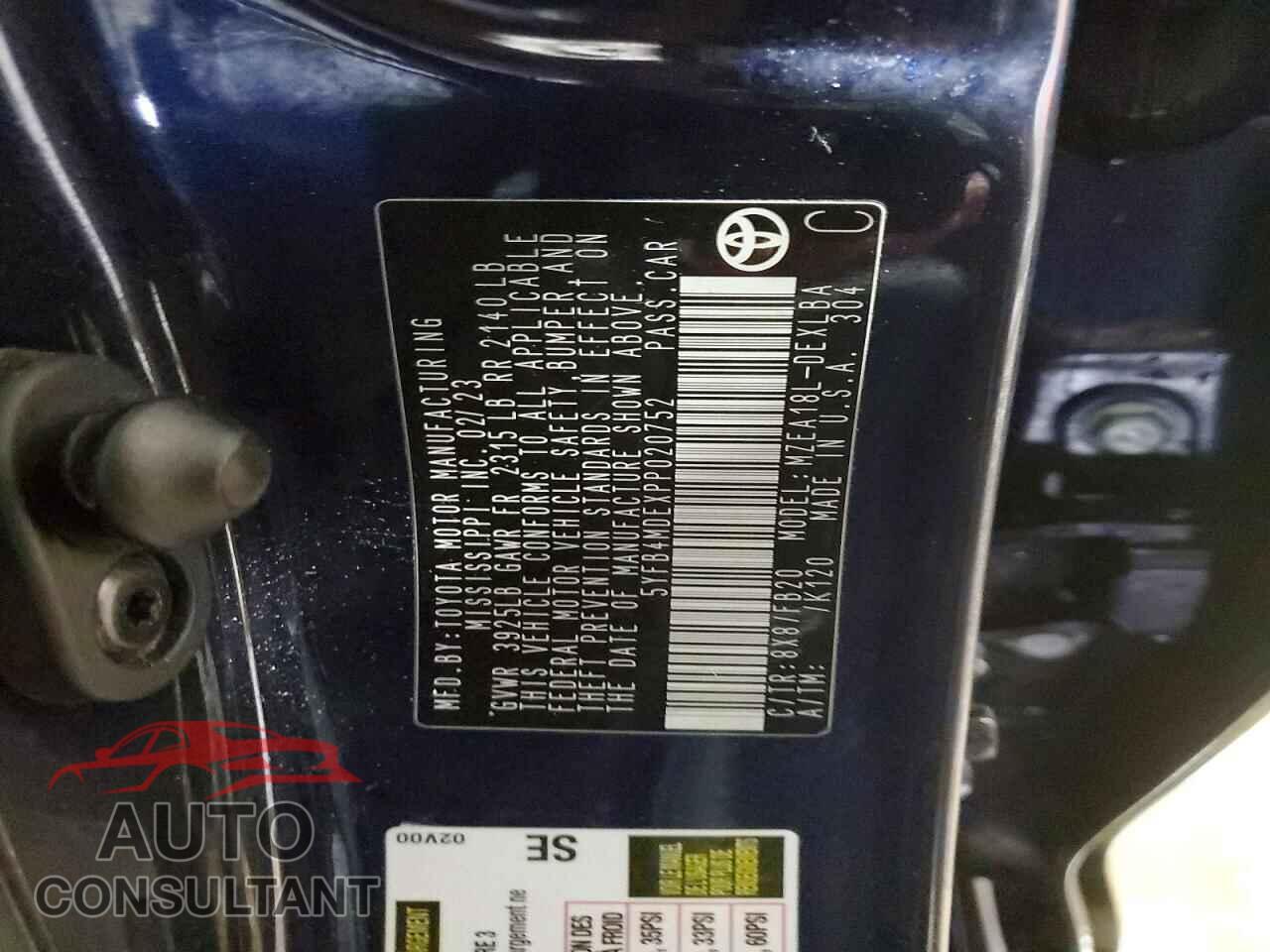 TOYOTA COROLLA 2023 - 5YFB4MDEXPP020752