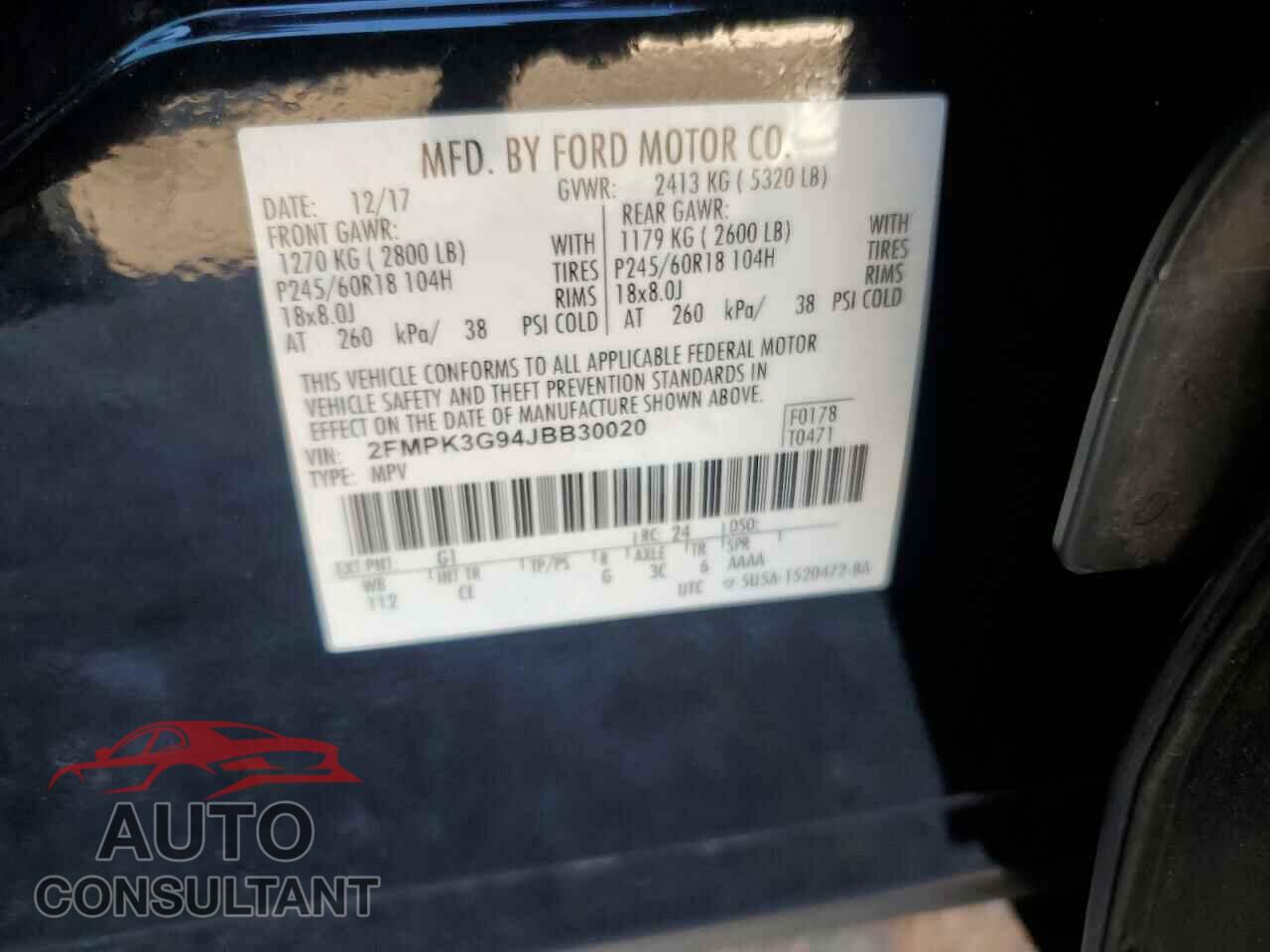 FORD EDGE 2018 - 2FMPK3G94JBB30020