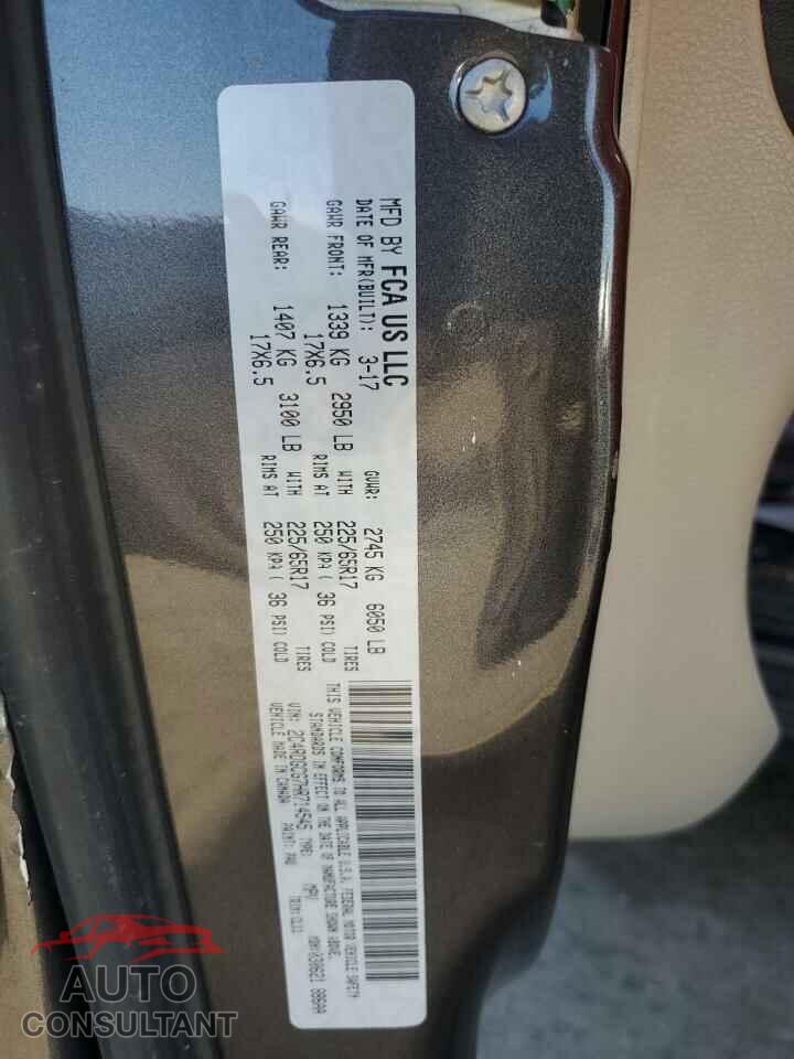 DODGE CARAVAN 2017 - 2C4RDGCG7HR714545