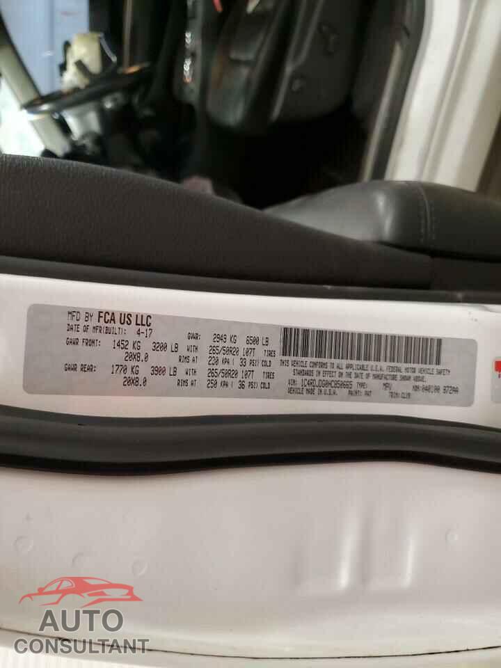DODGE DURANGO 2017 - 1C4RDJDG0HC850665