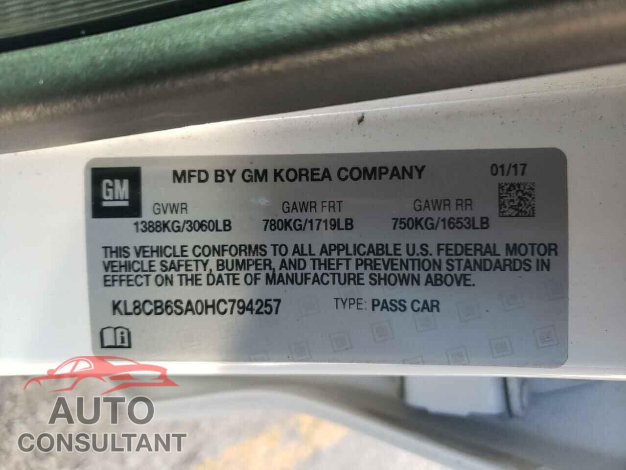 CHEVROLET SPARK 2017 - KL8CB6SA0HC794257