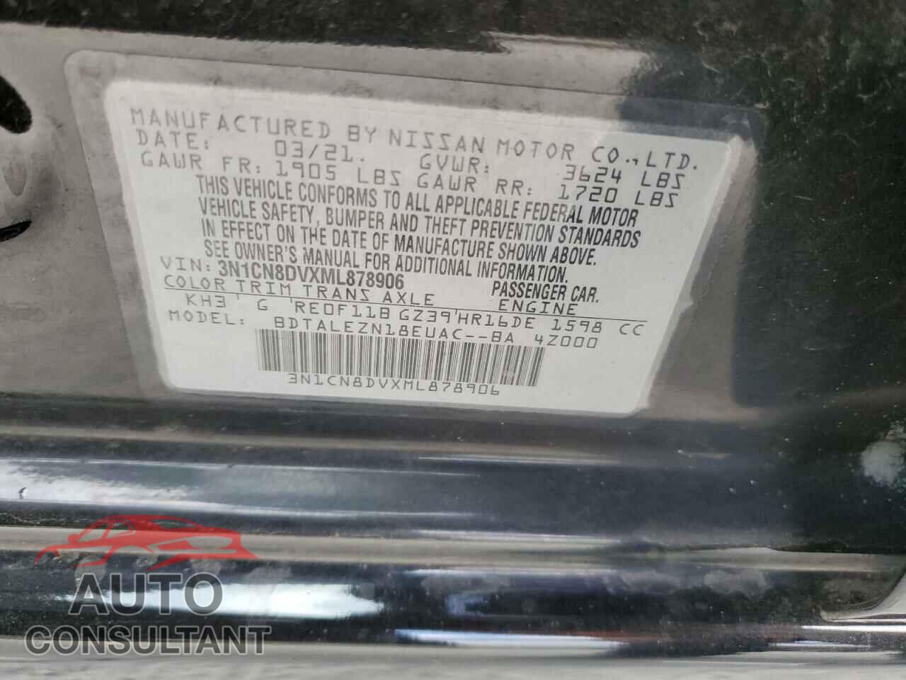 NISSAN VERSA 2021 - 3N1CN8DVXML878906