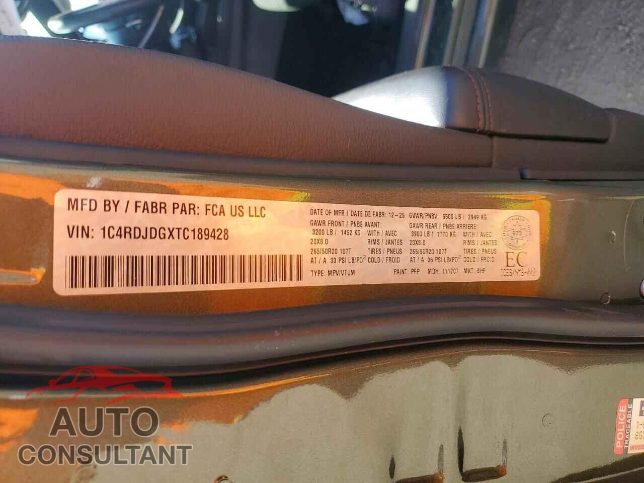 DODGE DURANGO 2026 - 1C4RDJDGXTC189428