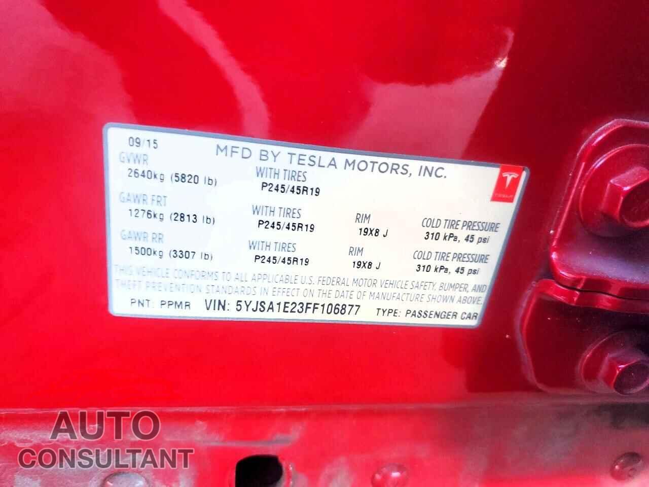 TESLA MODEL S 2015 - 5YJSA1E23FF106877