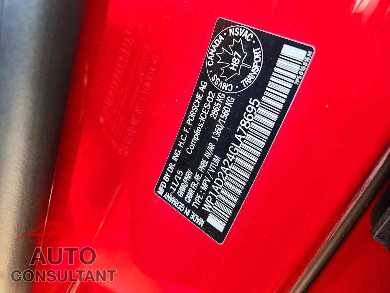 PORSCHE CAYENNE 2016 - WP1AD2A24GLA78695