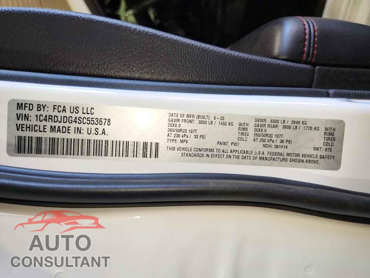 DODGE DURANGO 2025 - 1C4RDJDG4SC553678