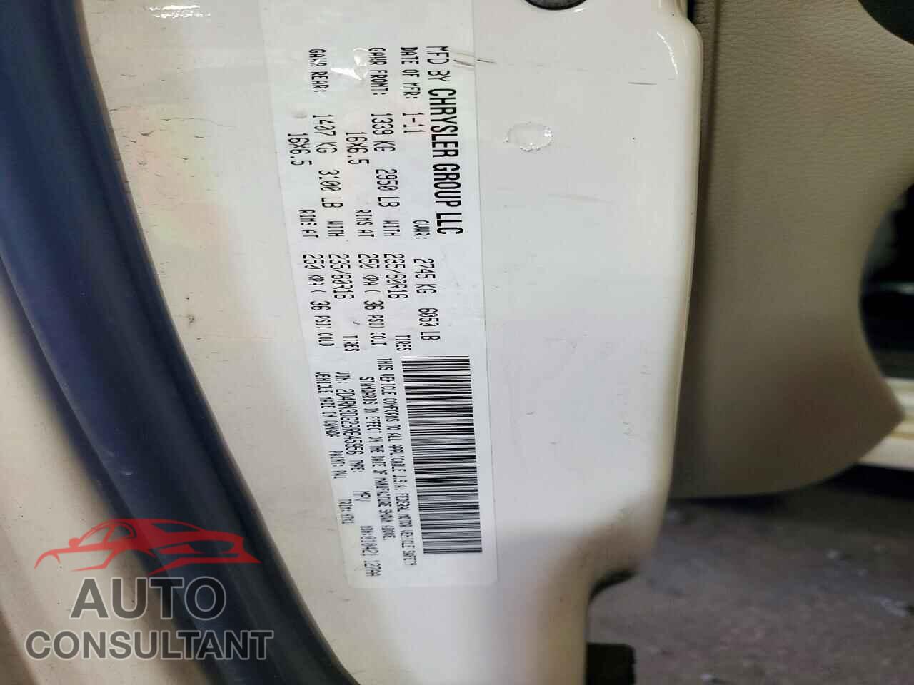 DODGE CARAVAN 2011 - 2D4RN3DG2BR645956