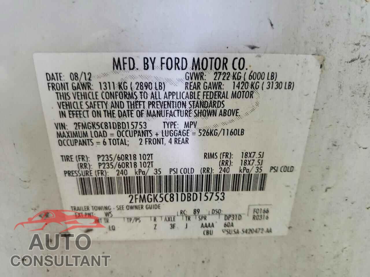 FORD FLEX 2013 - 2FMGK5C81DBD15753