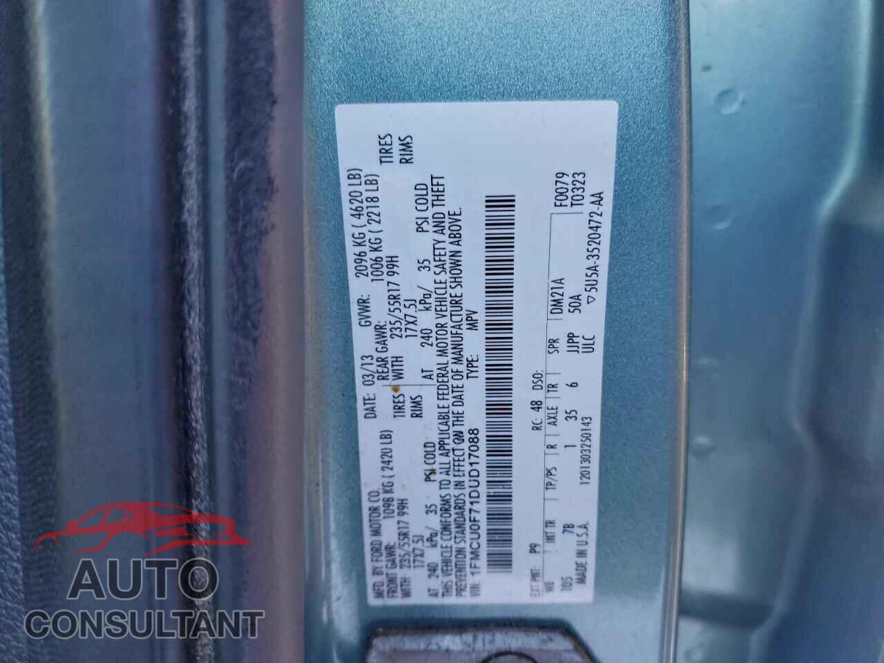 FORD ESCAPE 2013 - 1FMCU0F71DUD17088