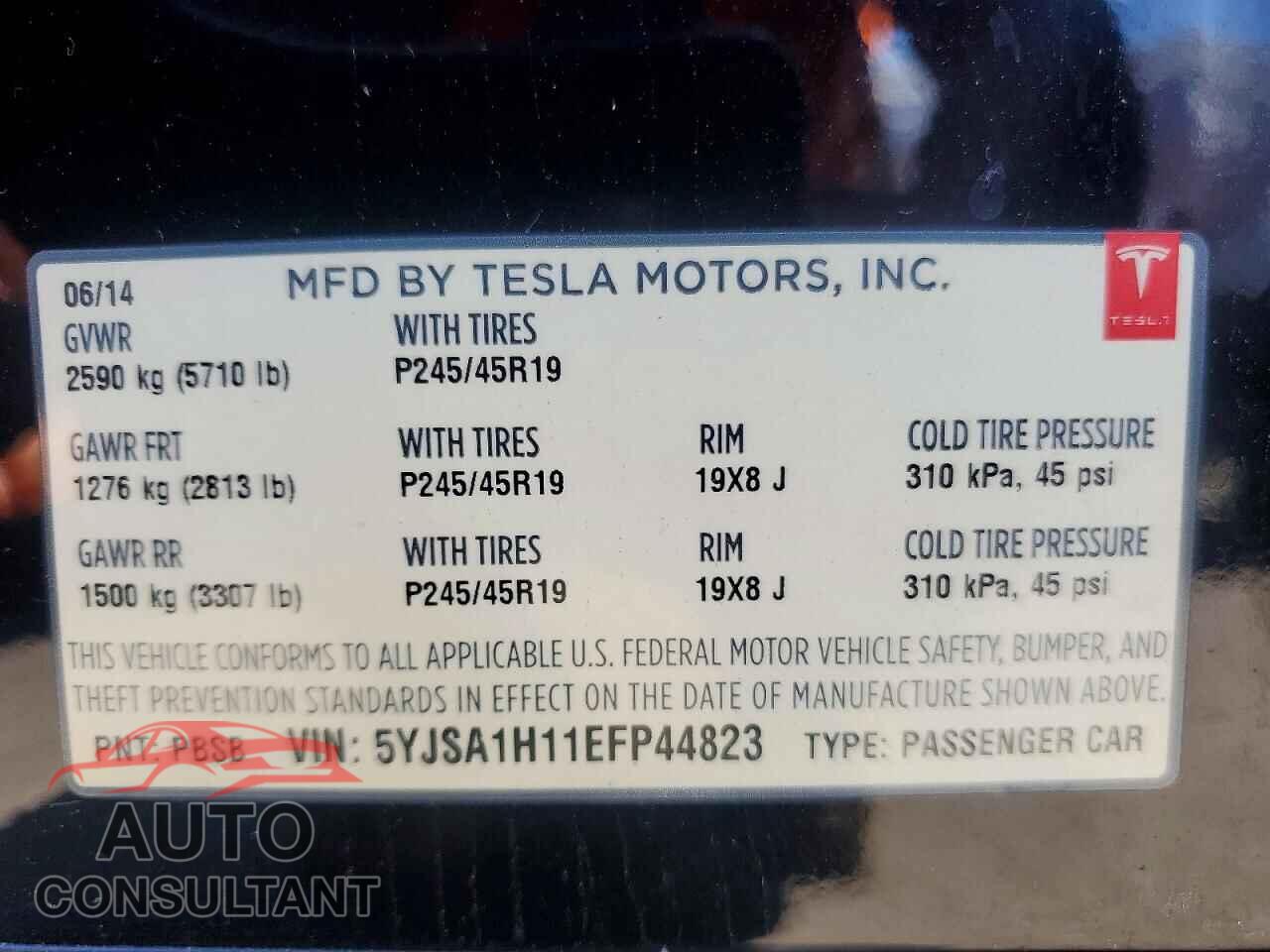 TESLA MODEL S 2014 - 5YJSA1H11EFP44823