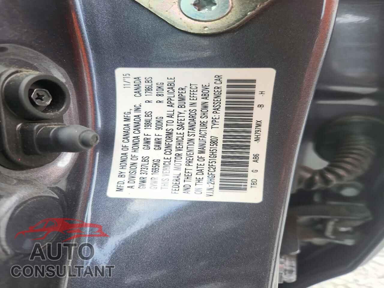 HONDA CIVIC 2016 - 2HGFC2F51GH515807