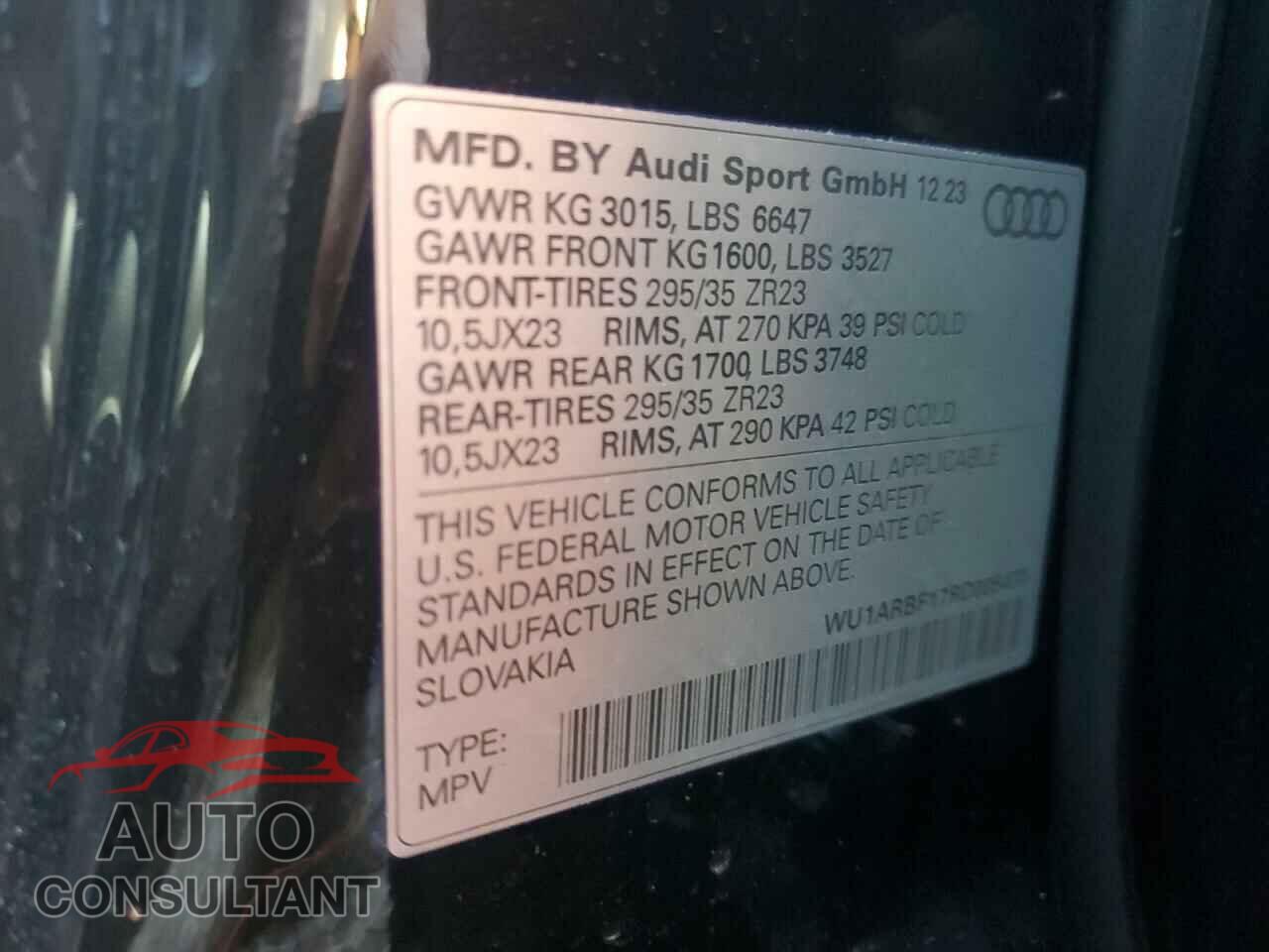 AUDI RS 2024 - WU1ARBF17RD005470