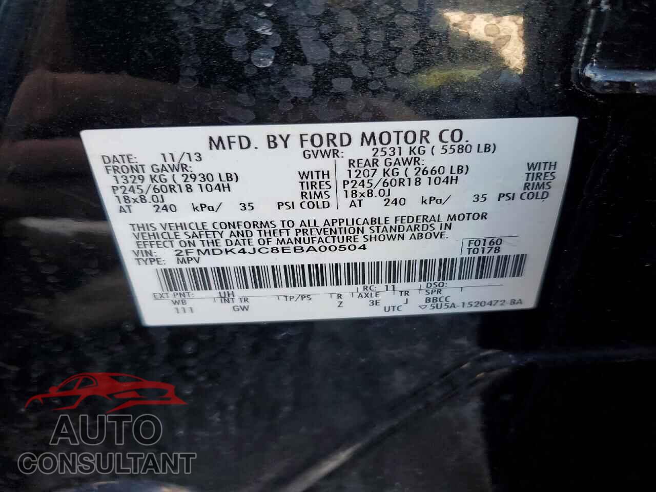 FORD EDGE 2014 - 2FMDK4JC8EBA00504
