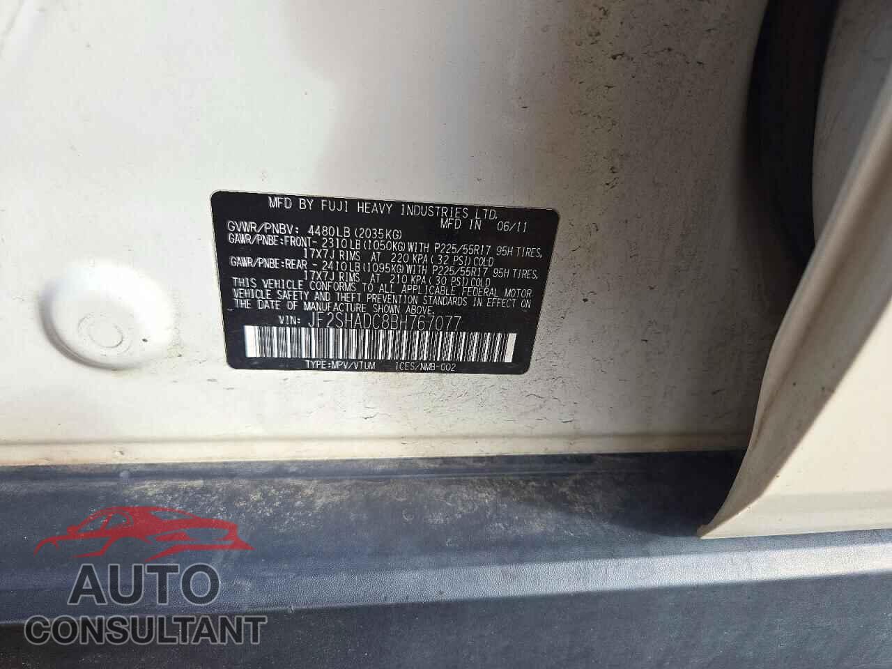 SUBARU FORESTER 2011 - JF2SHADC8BH767077