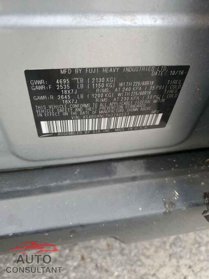 SUBARU OUTBACK 2017 - 4S4BSANC7H3290531