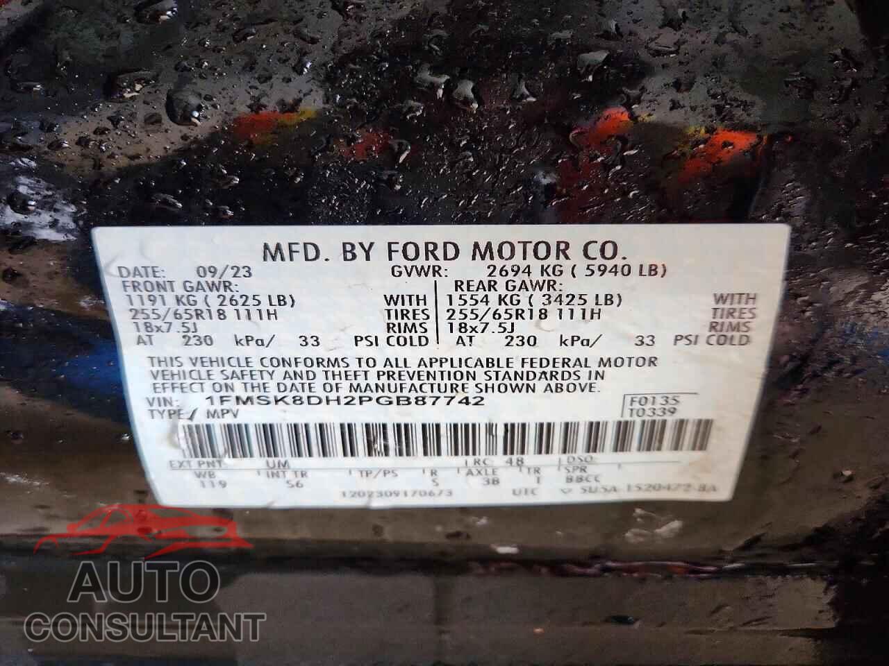 FORD EXPLORER 2023 - 1FMSK8DH2PGB87742