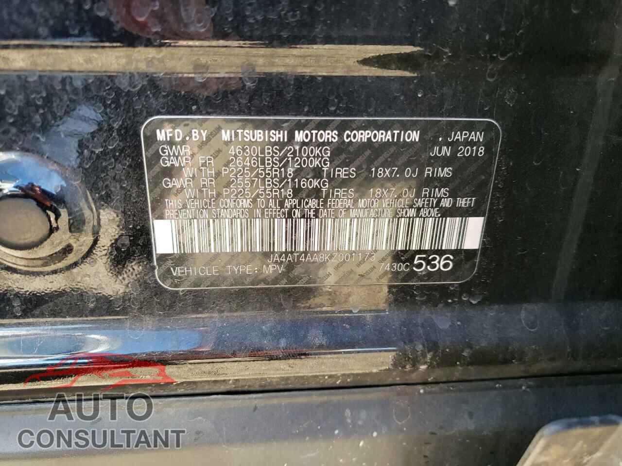 MITSUBISHI ECLIPSE 2019 - JA4AT4AA8KZ001173