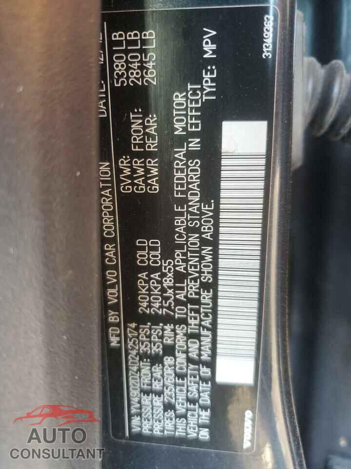 VOLVO XC60 2013 - YV4902DZ4D2425174