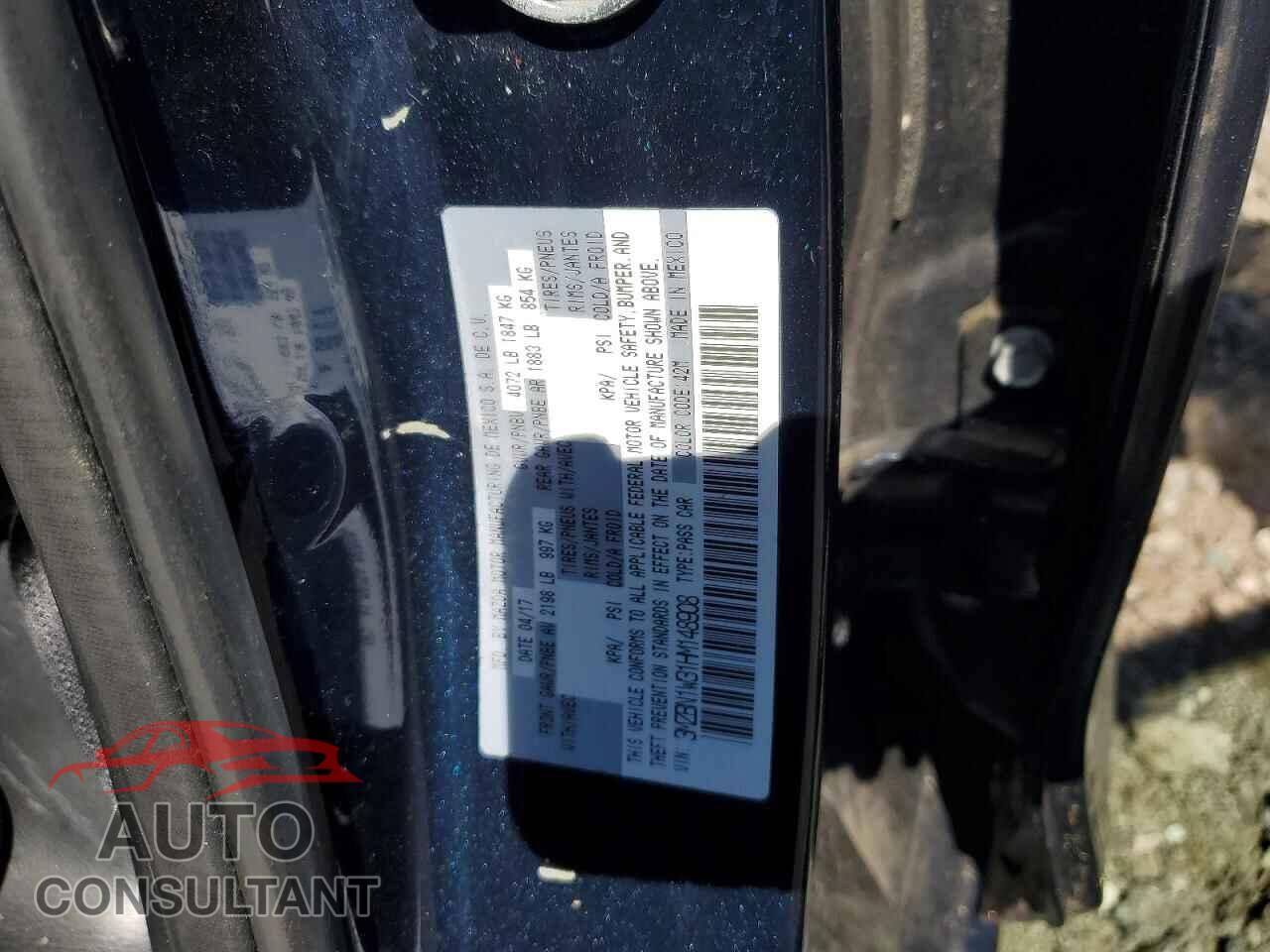 MAZDA 3 2017 - 3MZBN1W31HM148908