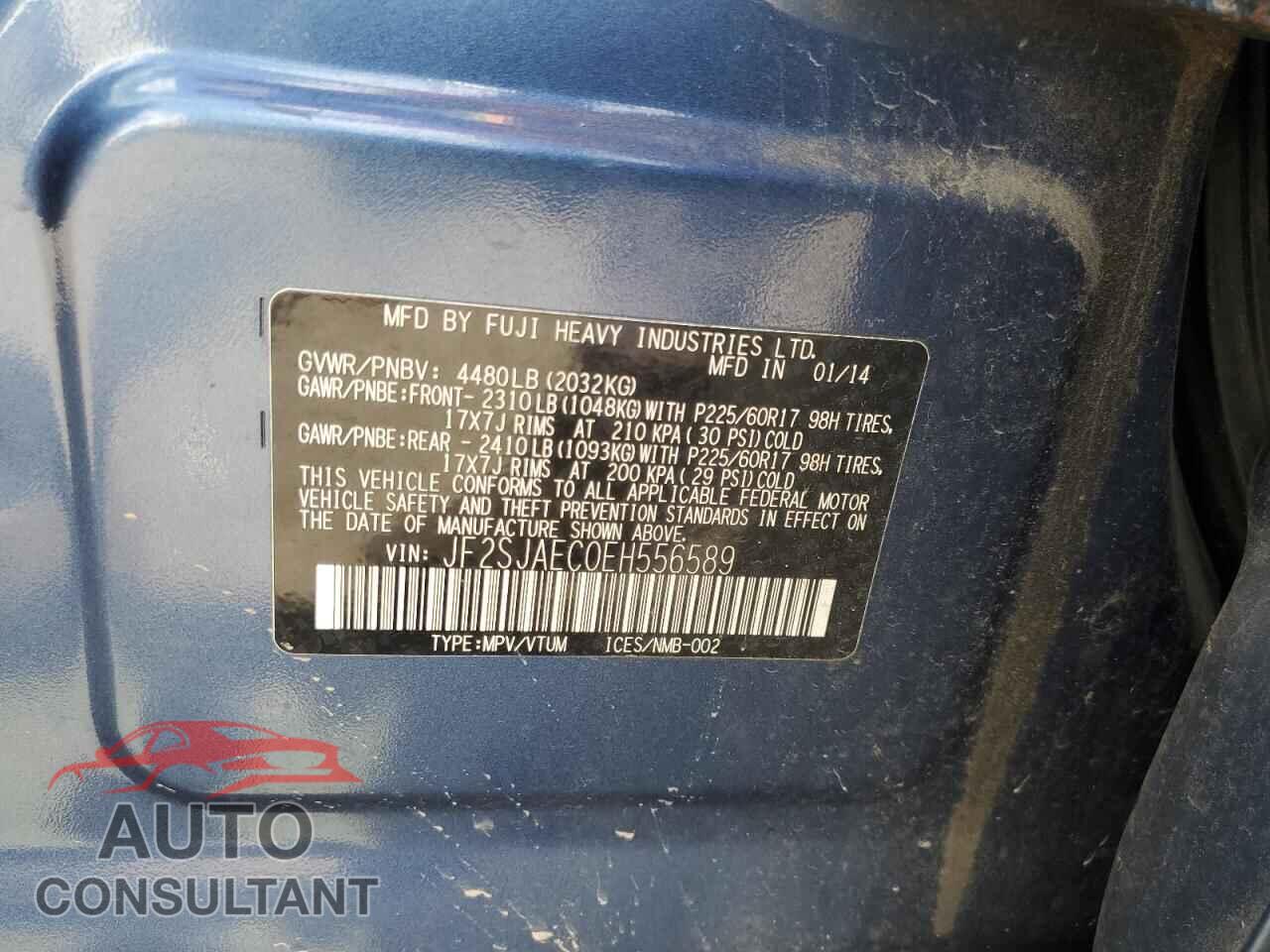 SUBARU FORESTER 2014 - JF2SJAEC0EH556589
