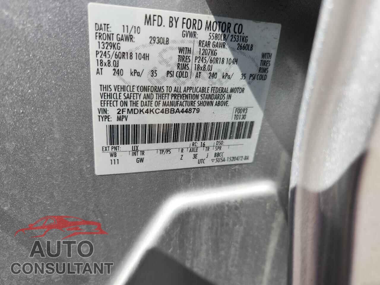 FORD EDGE 2011 - 2FMDK4KC4BBA44879