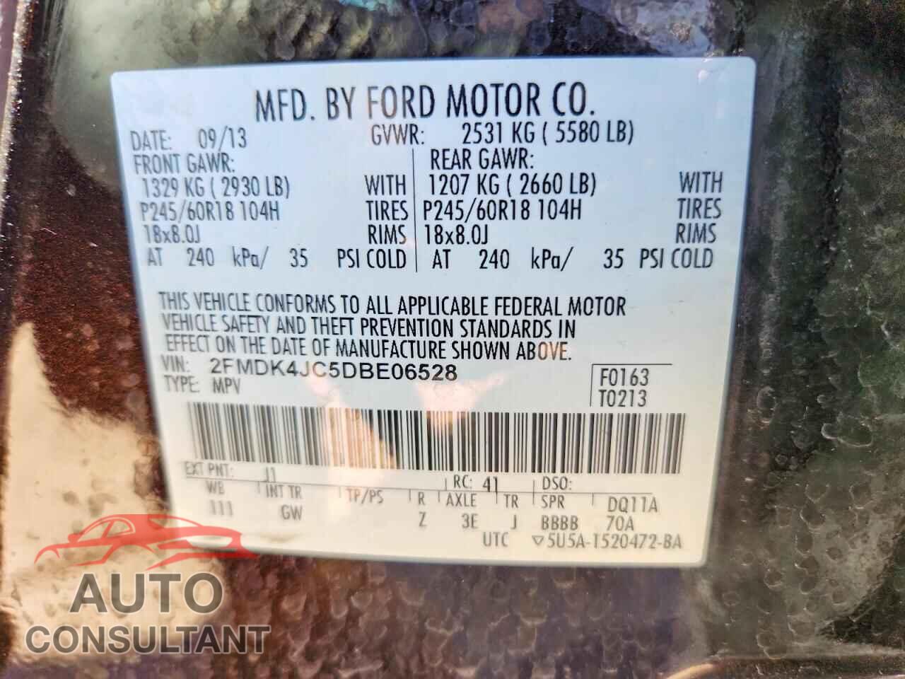 FORD EDGE 2013 - 2FMDK4JC5DBE06528