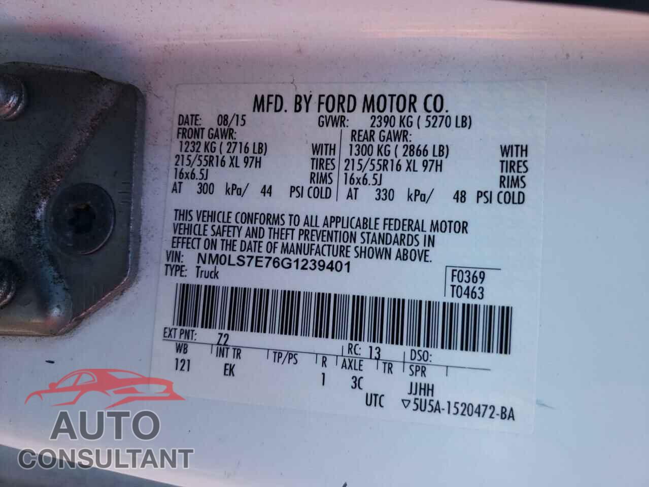 FORD TRANSIT 2016 - NM0LS7E76G1239401