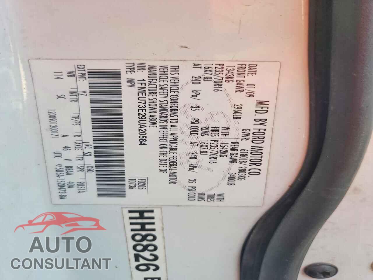 FORD EXPLORER 2009 - 1FMEU73E29UA20584